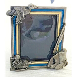 PICTURE FRAME-Hunting Theme-Small 4"x3" Frame-Metal Frame-Plastic Cover-Ducks